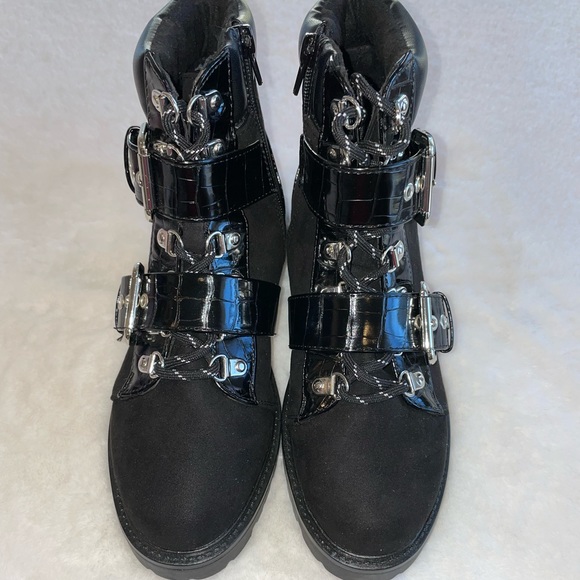 ASOS Shoes - ASOS Black V-Suede Combat Boots - NWOT